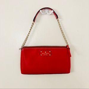 Red Kate Spade Shoulder Clutch Bag.